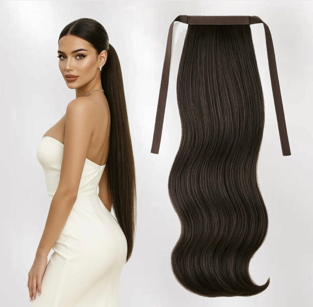 Coada de par Russian Hair #2 Saten Inchis