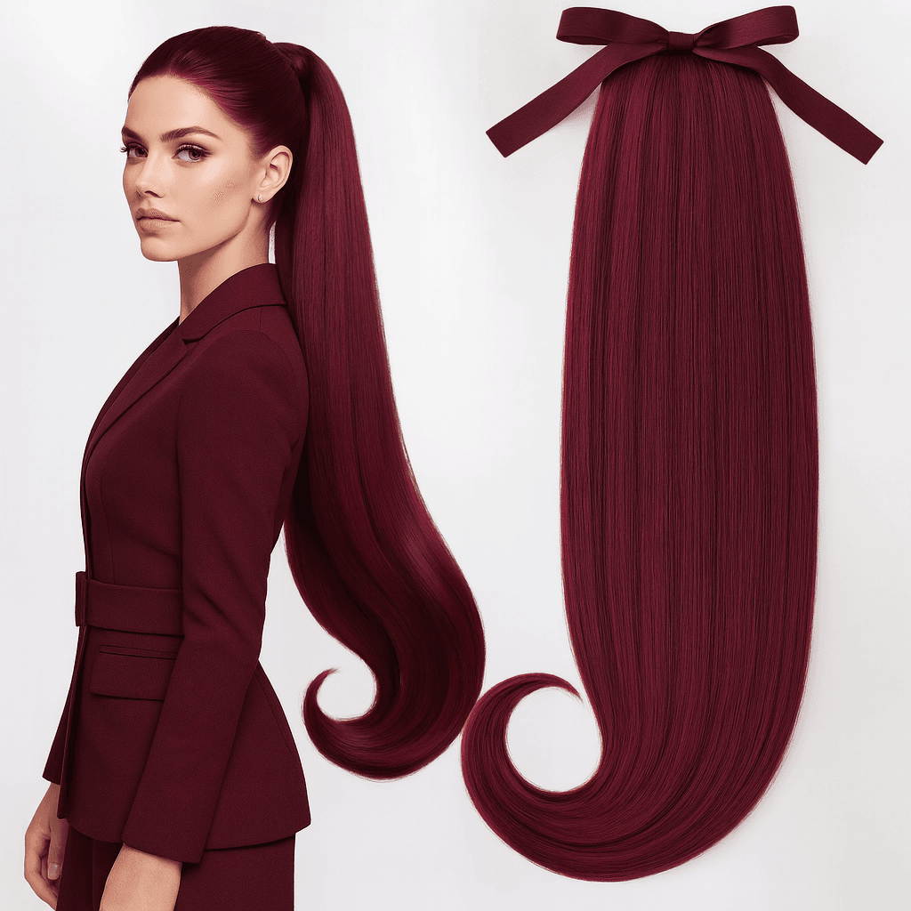 Coada de Par cu Bentita Luxe #Burgundy