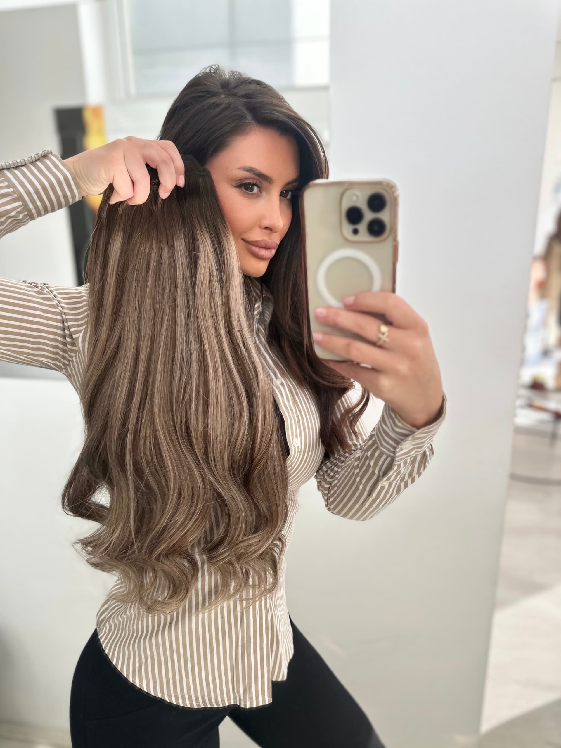Extensii Clip-on White Platinum Balayage #4/#17/#4