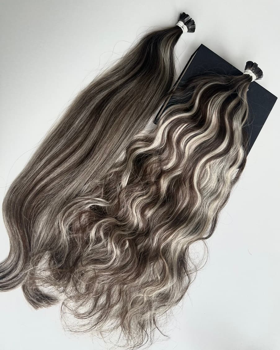 Extensioni di Cheratina Capelli Slavi Balayage #3/#12