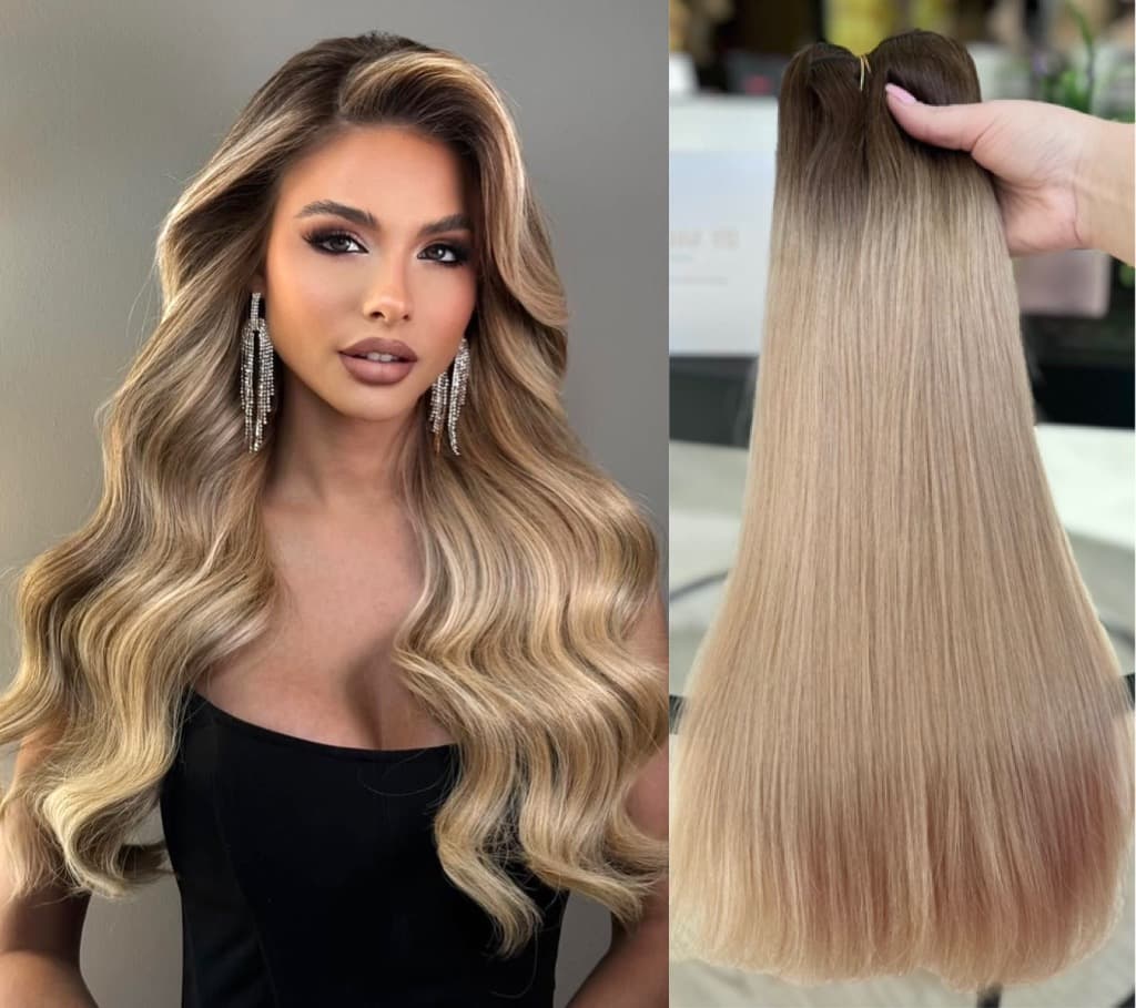 Extensii Clip-On Luxe Ombre #4/#20
