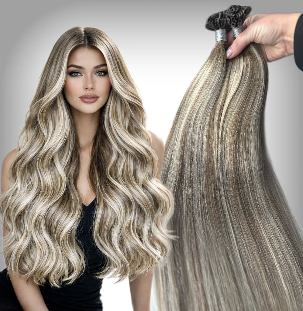 Extensii Cheratina Black Collection Balayage #8/Silver/#8