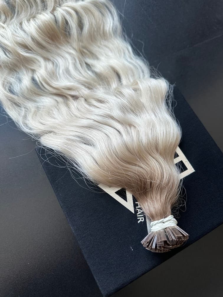 Extensje Keratynowe Russian Hair Ombre #8/Silver Falowane