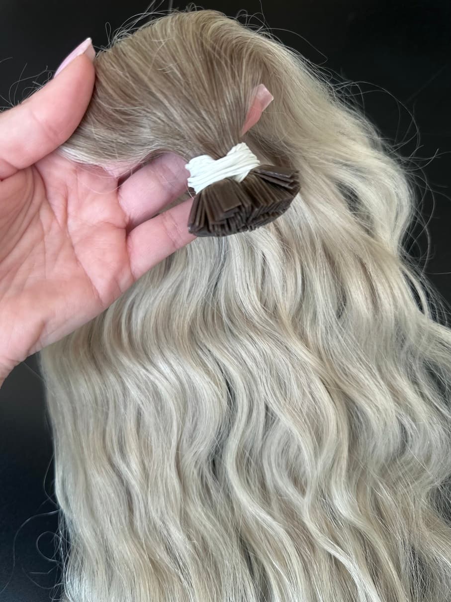 Extensje Keratynowe Russian Hair Ombre #8/Silver Falowane