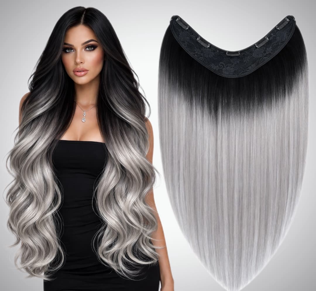 Trese de Par Natural V-Shape Diamond Ombre 1B/Grey