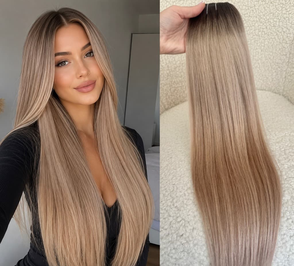 Extensii Clip-On Luxe Ombre #4/#20L