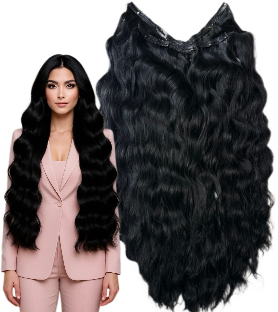 Tresa Eva Hair (4D) Schwarz Gewellt #1