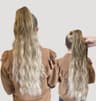 Coada de Par cu Cleste Ombre Blond Bej/ Blond Deschis, 70 cm 