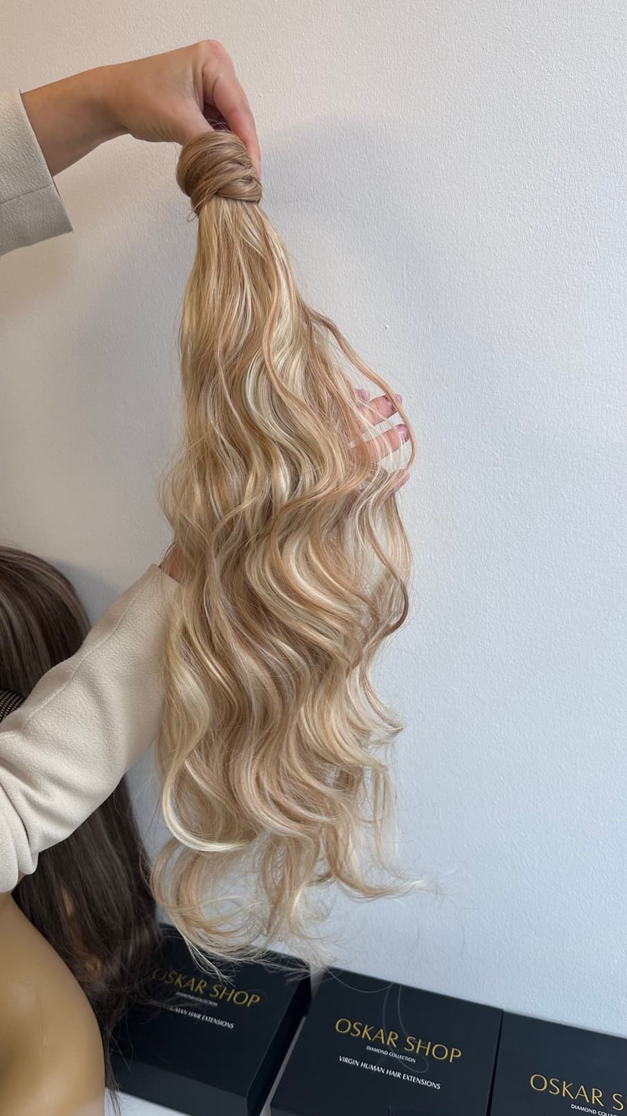 Wellige Haarverlängerung mit Klettverschluss Balayage #24/#60