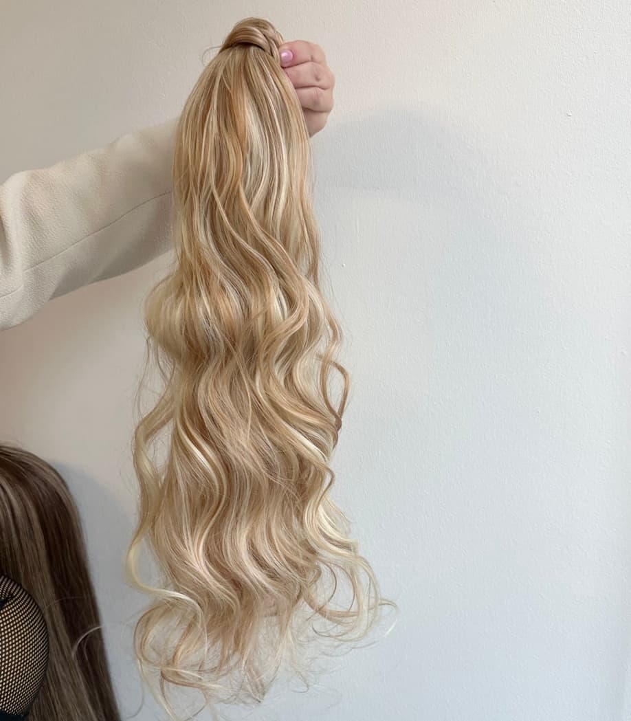 Wellige Haarverlängerung mit Klettverschluss Balayage #24/#60
