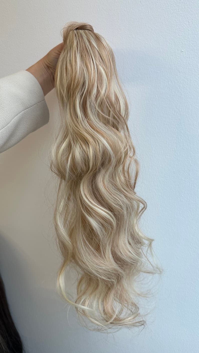 Wellige Haarverlängerung mit Klettverschluss Balayage #24/#60