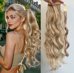Wellige Haarverlängerung mit Klettverschluss Balayage #24/#60