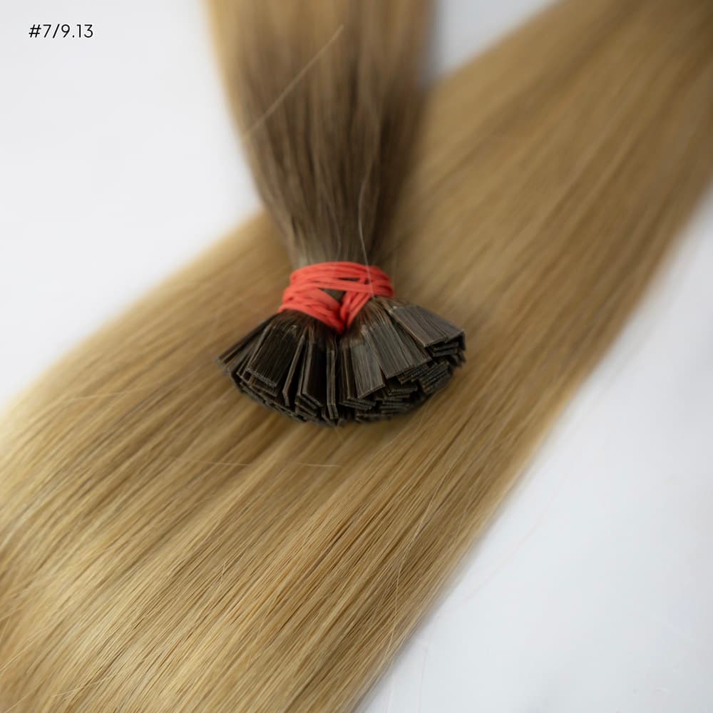 Przedłużenia z keratyny włosów słowiańskich Ombre #7/ #9.13