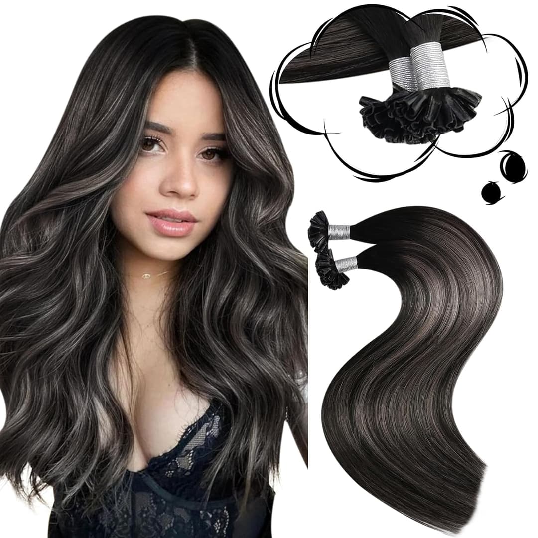 Extensii Cheratina Black Collection Balayage #1B/Grey/#1B