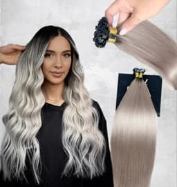 Extensiones de queratina OSKAR Ombre #1b/Light Grey