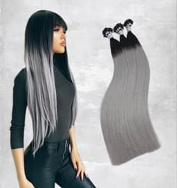 Extensioni in cheratina Diamond Ombre #1b Grigio