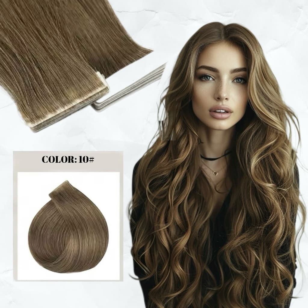 Extensii Invisible Tape #10 Blond Natural Inchis
