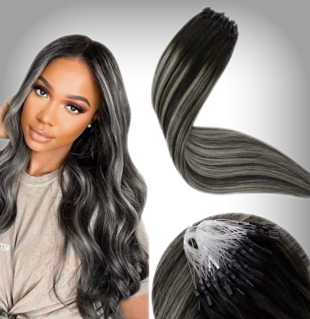 Extensiones Microring Luxe Balayage #1/Light Grey