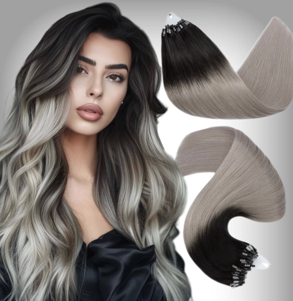 Extensions Microring Luxe Ombre #1B/Gris