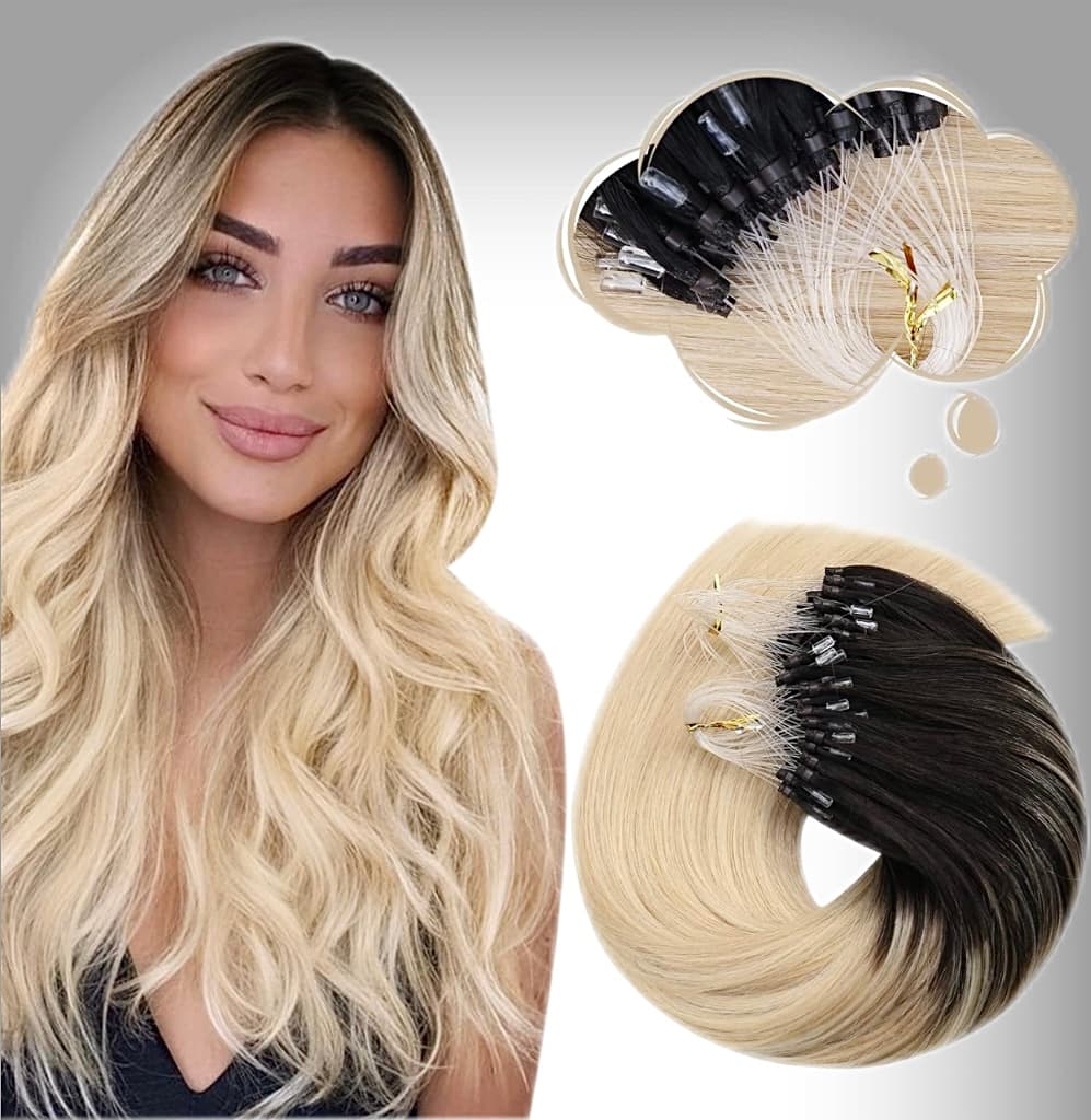 Extensiones Microring Diamond #1B/ #Silver