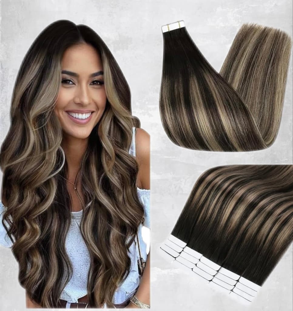Przedłużenia Tape In Diamond Balayage #1b Jasnoszary