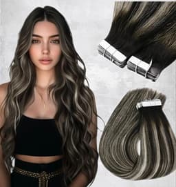 Balayage Tape In Extension B#1B/Grey/#1B