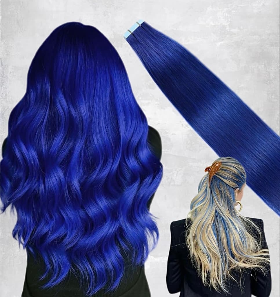 Tape-In Extensions Blau
