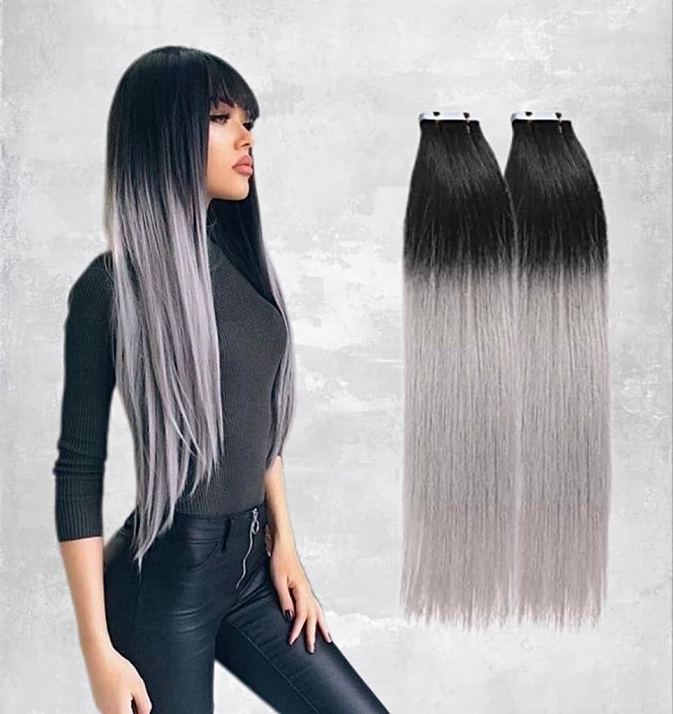 Taśmy Tape In White Platinum Ombre 1B / Light Grey