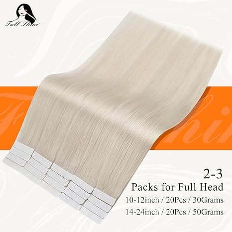 Extensii Tape In White Platinum Light Grey