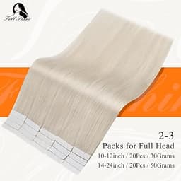 Extensii Tape In White Platinum Light Grey