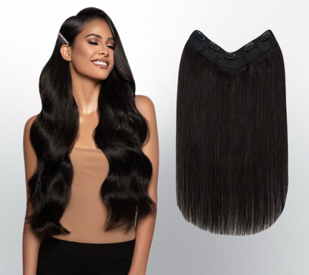 Trese de Par Natural V-Shape Luxe Saten Inchis #2