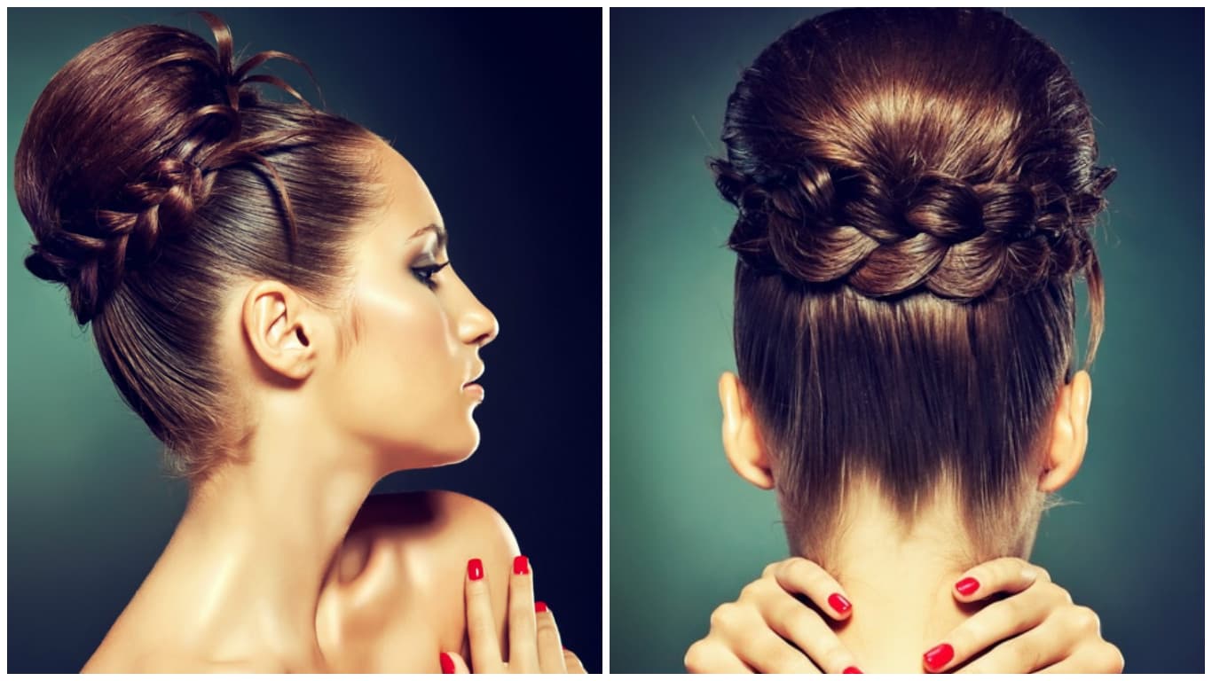 Set di 3 spugne in peli naturali per chignon Marrone