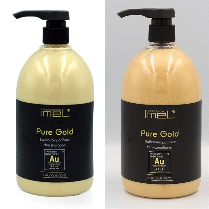 Professional Care Set (shampoo/conditioner) with gold particles, PURE GOLD