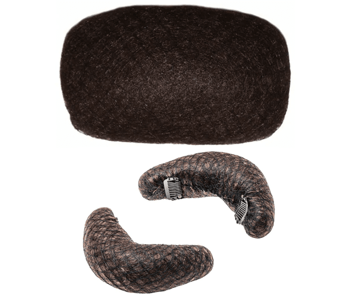 Set di 3 spugne in peli naturali per chignon Marrone