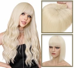 Flequillo con postizo Blond Platino