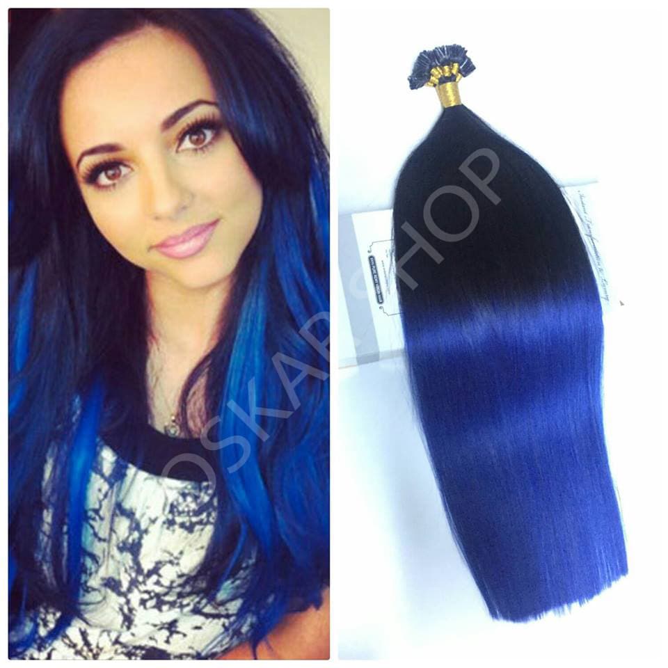 Extensioni di cheratina Luxe Ombre #1b Blue