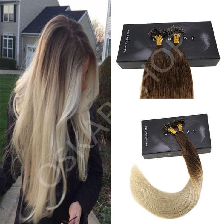 Extensioni cheratina Luxe Ombre #6 white