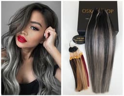 Clip-On Extensions Luxe Balayage #1B Grau