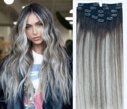 Przedłużenia Clip-On LUXE Balayage #9/ Jasnoszary