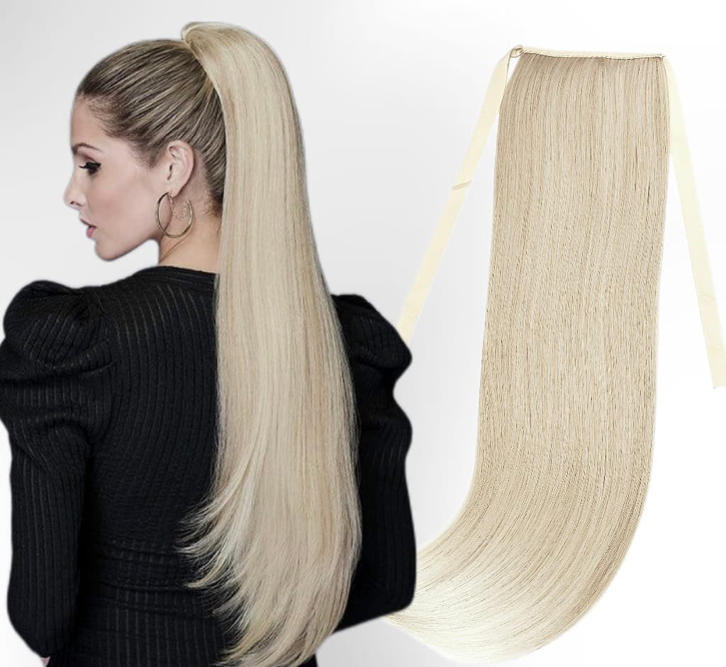 Coada de par Russian Hair  #60A Blond Platinat