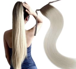 Luxe Ombre Haarteil mit Stirnband #7/Silber