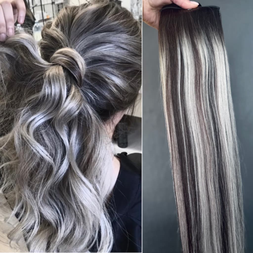 Oskar Balayage Pferdeschwanz #1B/Light Grey