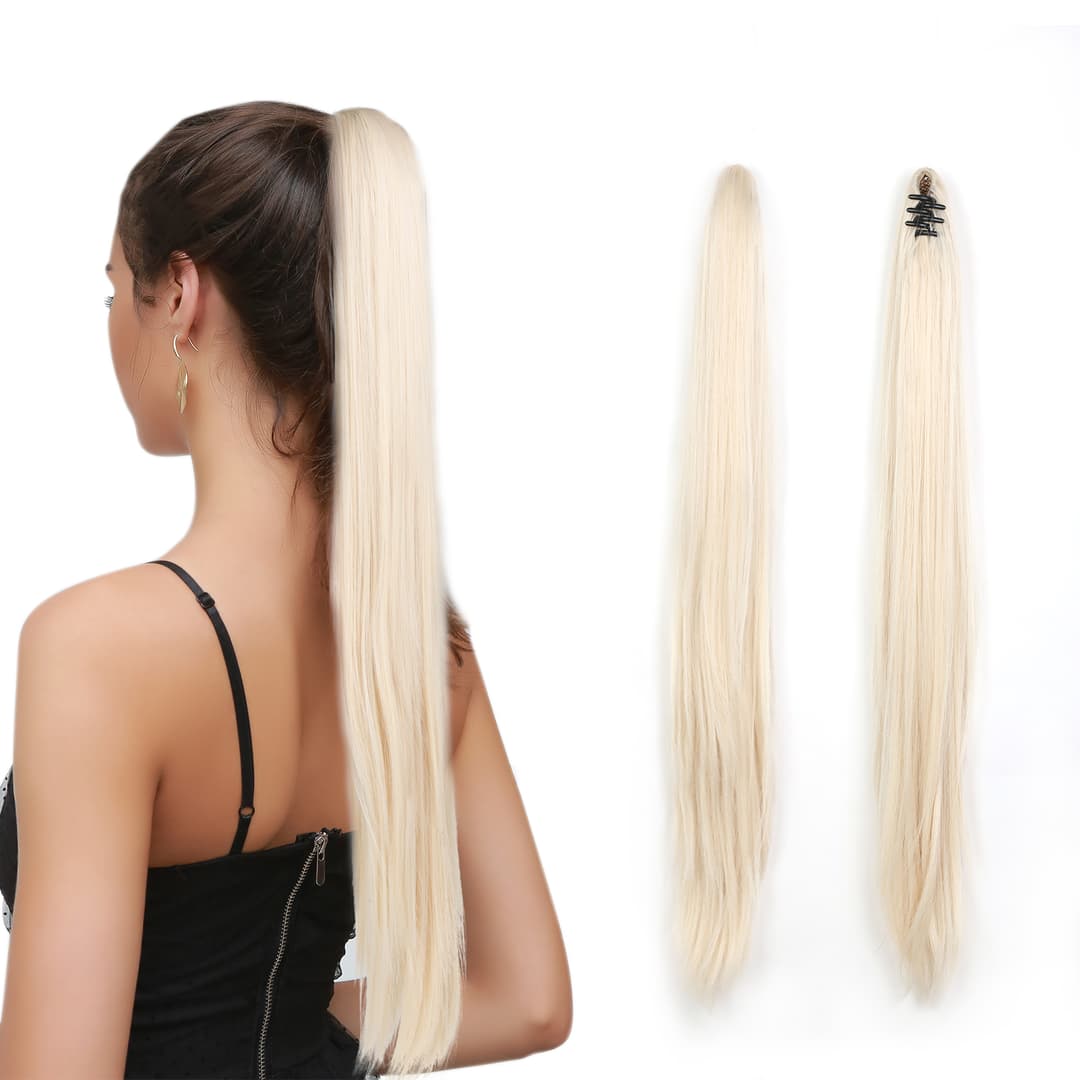 Coada de Par cu Cleste Blond Alb