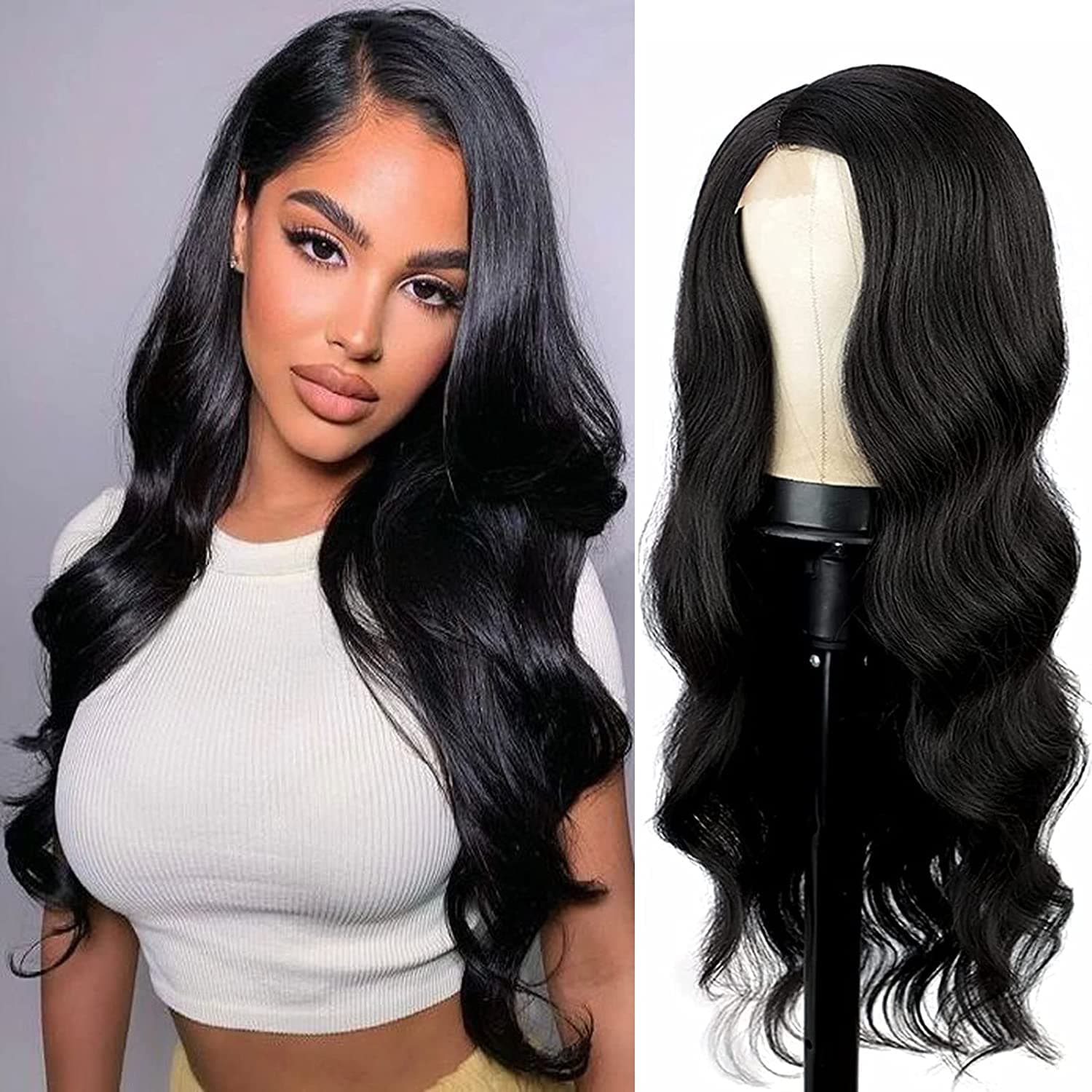 Perücke aus echtem Haar Noir