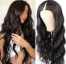 Semiperuca Par Natural U Part Negru Natural Ondulat