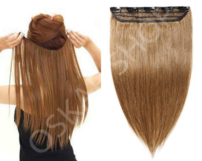 Half Head Hair Extensions with Cap #8N