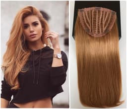 Half Head Hair Extensions with Cap #8N