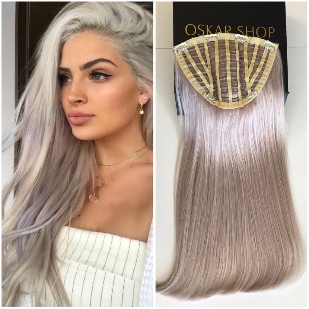 Haarverlängerung mit LUXE Light Grey Cap