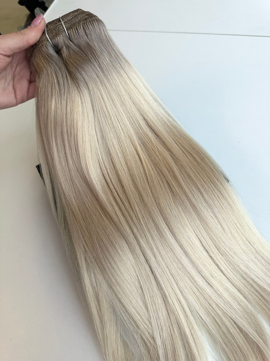 White Platinum Ombre Extensions #19/Silber White Platinum Ombre Extensions #19/Silber