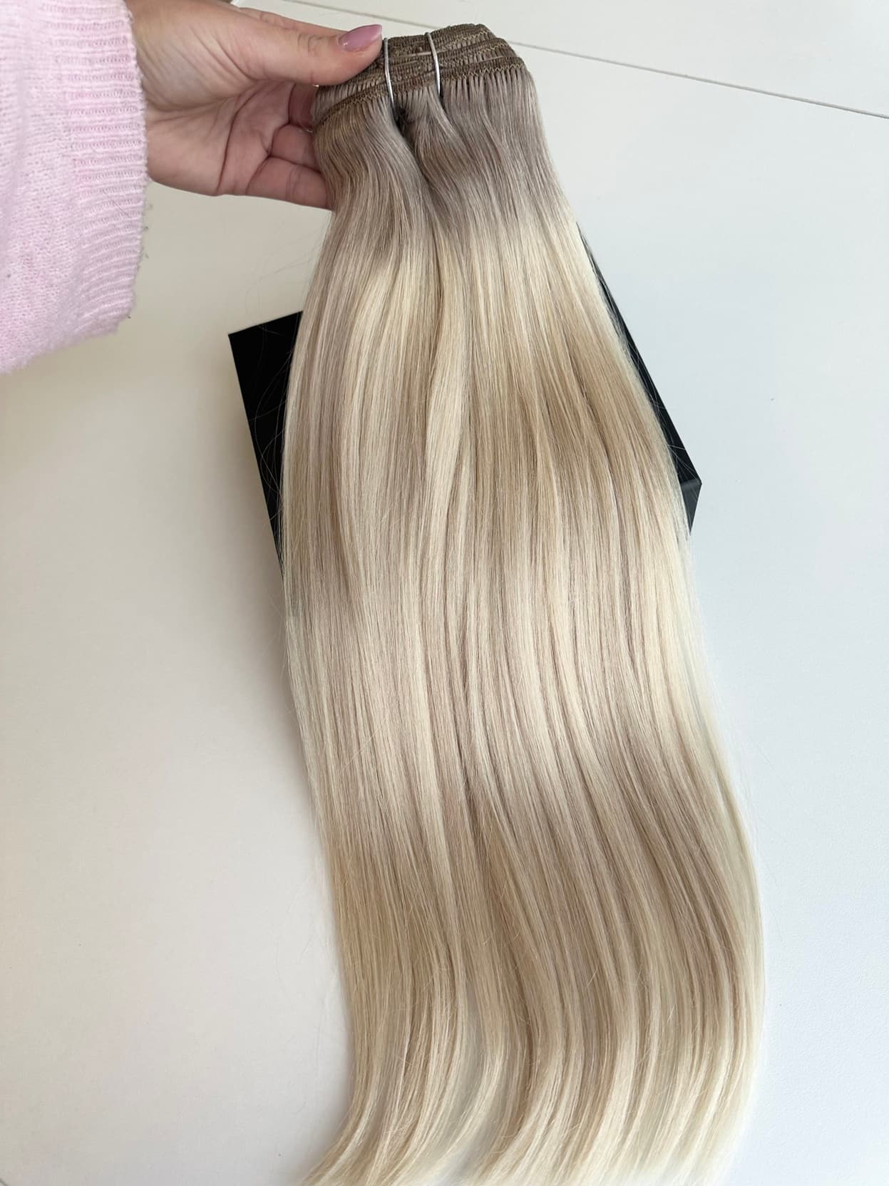White Platinum Ombre Extensions #19/Silber White Platinum Ombre Extensions #19/Silber
